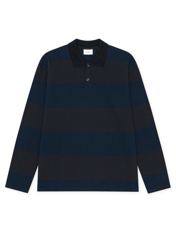 Les Deux - Striped LS Polo Shirt