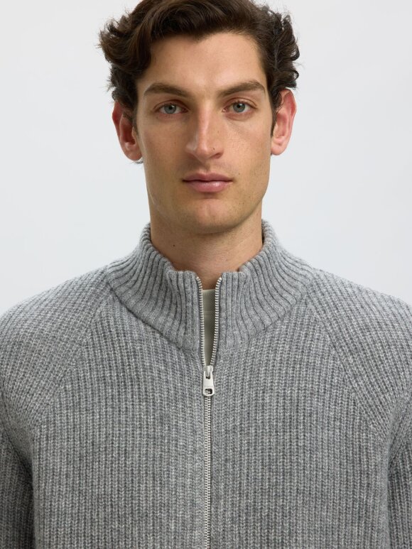 Selected - SLMCody LS Knit Zip Cardigan