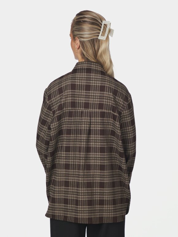 Neo Noir - Dita Flannel Check Shirt Brown