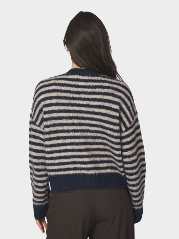 Neo Noir - Isana Stripe Fluffy Knit Cardi