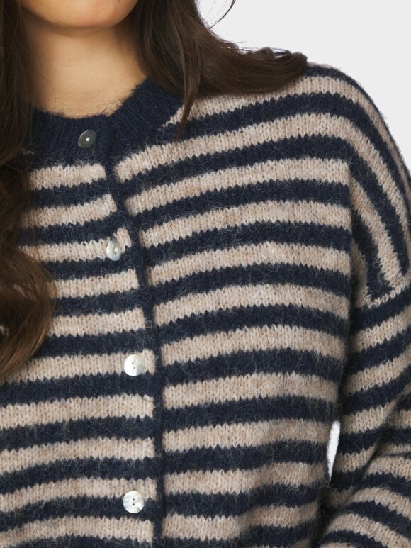 Neo Noir - Isana Stripe Fluffy Knit Cardi