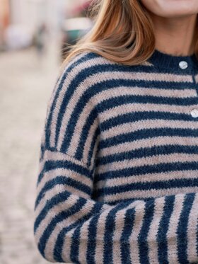 Neo Noir - Isana Stripe Fluffy Knit Cardi