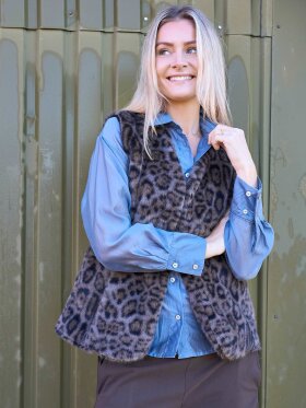 Black Colour - BCshanti Vest Grey Leo Black Colour - BCshanti Vest Grey Leo