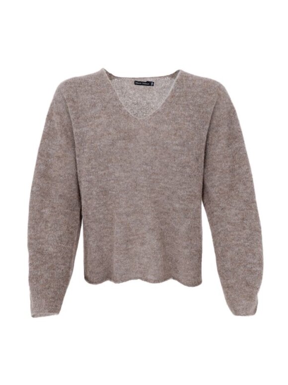 Black Colour - BCDell LS V-Neck Jumper Taupe