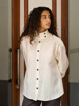Neo Noir - Tracey Solid Shirt Creme Neo Noir - Tracey Solid Shirt Creme