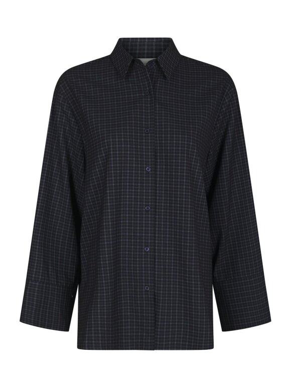 Neo Noir - Dita Check Shirt Dark Blue