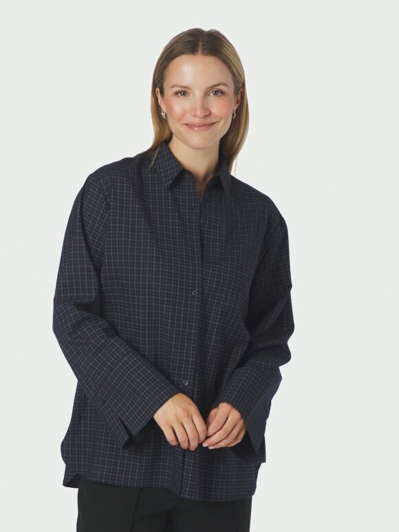 Neo Noir - Dita Check Shirt Dark Blue