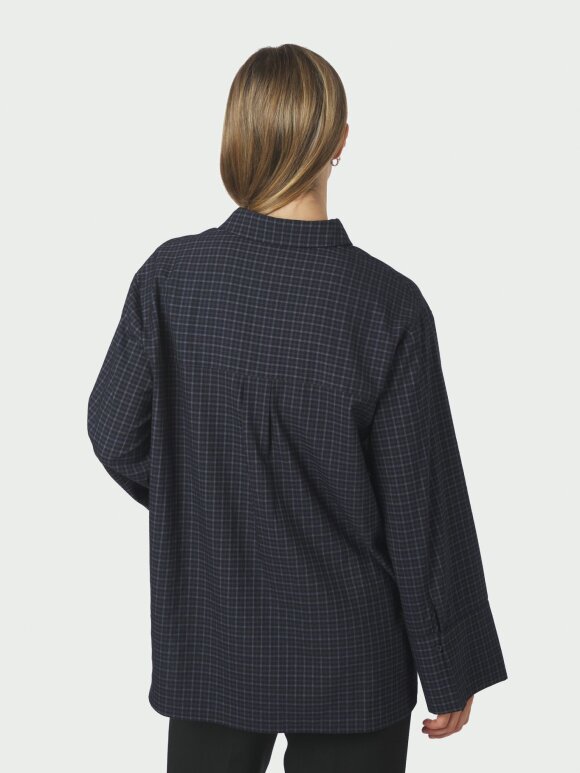 Neo Noir - Dita Check Shirt Dark Blue