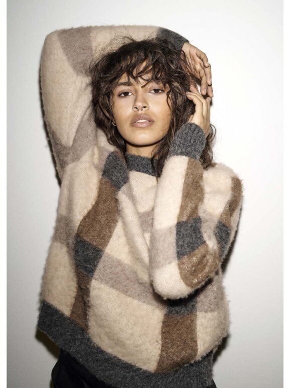 NORR - Anly Knit Top / Brown Check