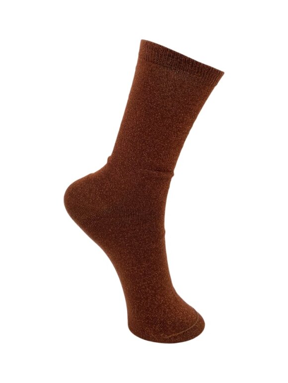 Black Colour - Lurex sock Camel