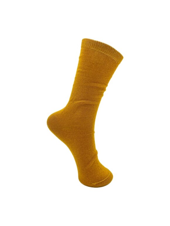 Black Colour - Lurex sock Mustard