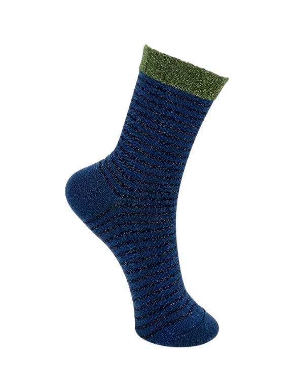 Black Colour - Flash stripe sock Dark Blue
