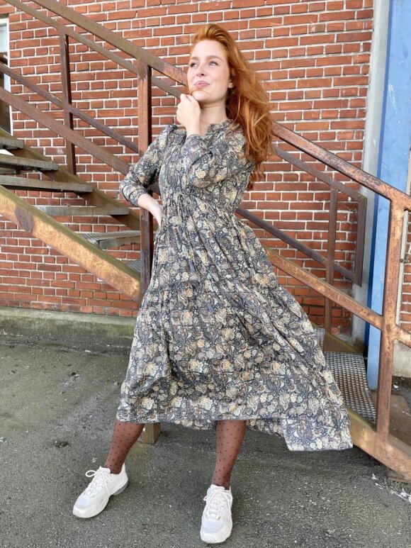 Black Colour - Luna boho dress orion blue