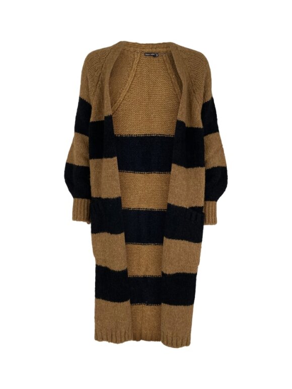 Black Colour - Fabiola knit cardigan camel/bl