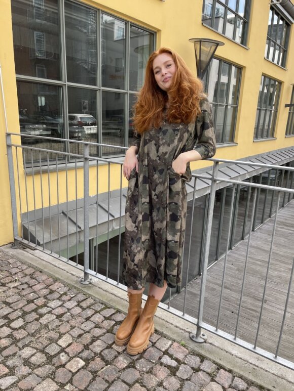 Black Colour - Kenna camouflage dress