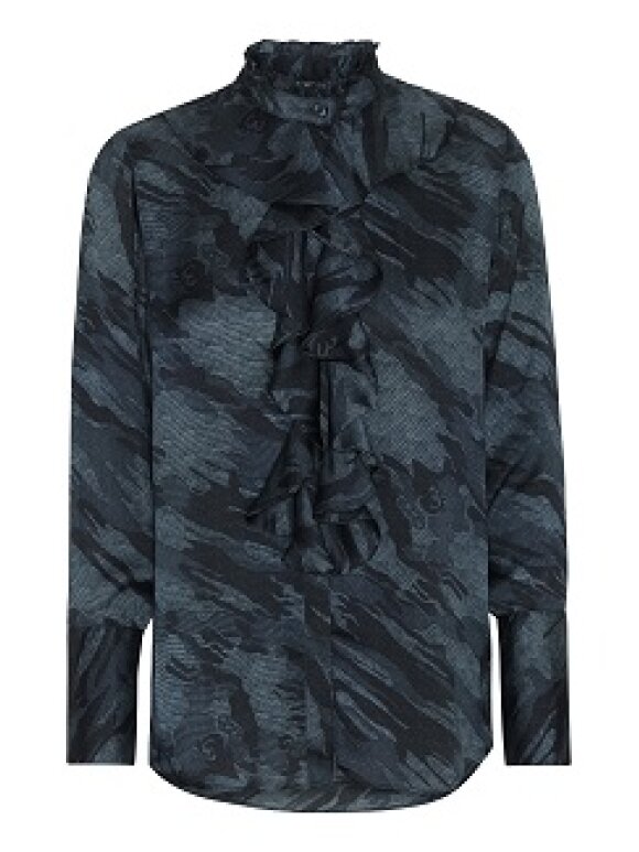 Karmamia - Stella shirt blue camouflage