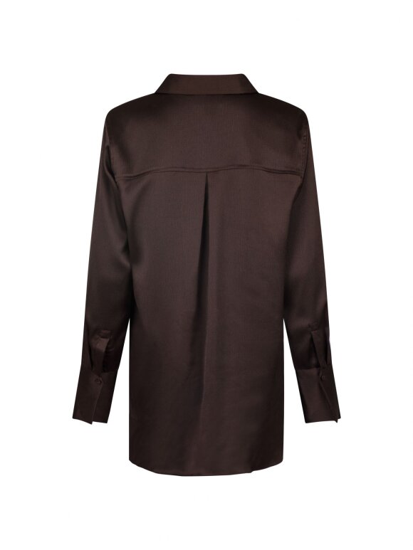 Neo Noir - Margit satin shirt brown