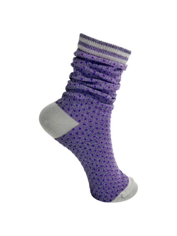Black Colour - Lolly dot sock Lavender