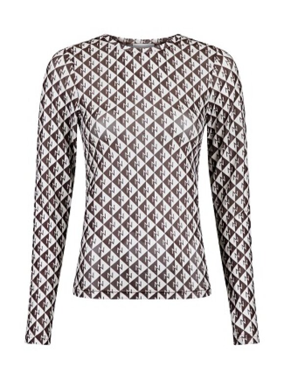 Neo Noir - Ella logo mesh blouse mocca
