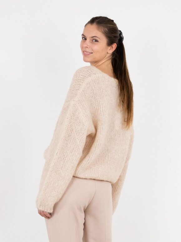 Neo Noir - Cofo fluffy knit blouse sand