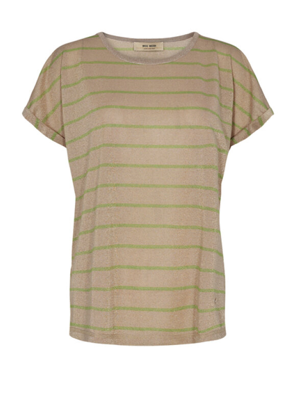 Mos Mosh - Kay stripe tee forest green